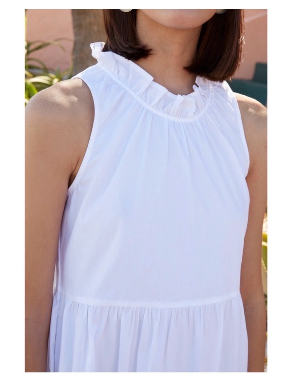 Lake Poplin Ruffle Tiered Midi Dress White Size Small - Picture 3 of 8